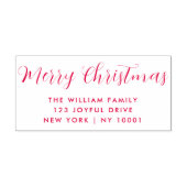 Vrolijk Kerstfeest Rood Wit Typografie Zelfinktende Stempel (Design)
