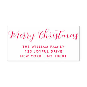 Vrolijk Kerstfeest Rood Wit Typografie Zelfinktende Stempel