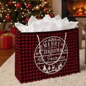 Vrolijk Kerstfeest Rood & Zwart Buffalo Plaid Cust Groot Cadeauzakje