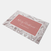 Vrolijk kerstfeest roos goudzwijn deurmat (Schuin)