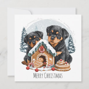 Vrolijk Kerstfeest Rottweiler Honden Gingerbread H