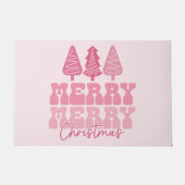 Vrolijk Kerstfeest - Roze Vakantie Ontwerp Deurmat (Voorkant)
