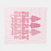 Vrolijk Kerstfeest - Roze Vakantie Ontwerp Fleece Deken (Voorkant (Horizontaal))