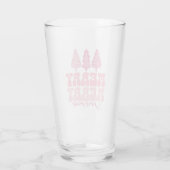 Vrolijk Kerstfeest - Roze Vakantie Ontwerp Glas (Achterkant)