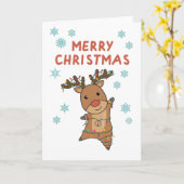 Vrolijk kerstfeest Rudolph Red Nose Reindeer Snow Kaart (Gele Bloem)