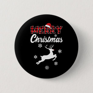 Vrolijk Kerstfeest Rudolph Rendier Xmas Ronde Button 5,7 Cm