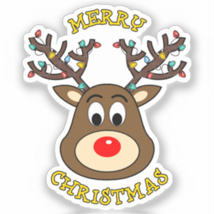 Vrolijk kerstfeest, Rudolph the Red Nosed Reindeer Sticker