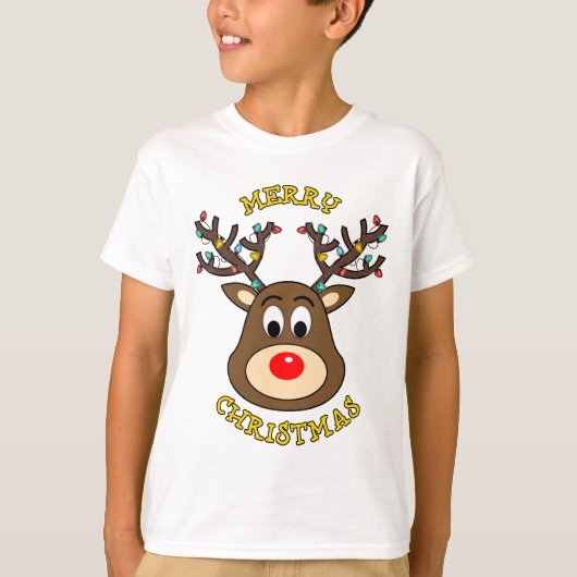 Vrolijk kerstfeest, Rudolph the Red Nosed Reindeer T-shirt (Voorkant)
