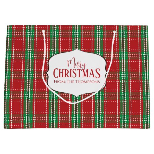 Vrolijk kerstfeest Rustic Red Farmhouse Pset Groot Cadeauzakje (Voorkant)