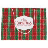 Vrolijk kerstfeest Rustic Red Farmhouse Pset Groot Cadeauzakje (Achterkant)