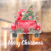 Vrolijk kerstfeest Rustic Red Truck  Raamsticker (Vel 2)