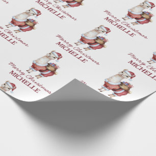 Vrolijk Kerstfeest Santa Hat Llama Retouradres La Cadeaupapier