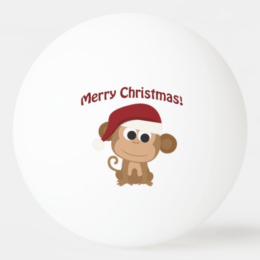 Vrolijk kerstfeest! Santa Monkey Pingpongballen (Voorkant)