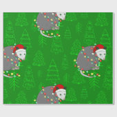 Vrolijk Kerstfeest Santa Possum Cadeaupapier (Vlak)