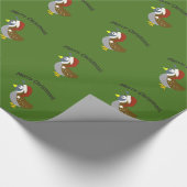 Vrolijk kerstfeest! Santa Quail Cadeaupapier (Hoek)