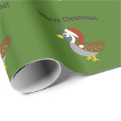 Vrolijk kerstfeest! Santa Quail Cadeaupapier (Rol Hoek)