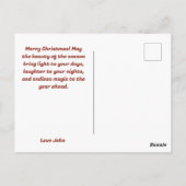 Vrolijk Kerstfeest Santa & Reindeer Briefkaart (Achterkant)