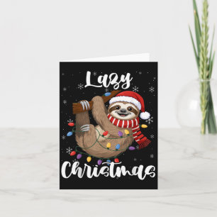 Vrolijk kerstfeest Santa Sloth Slothmas Lazy Kaart