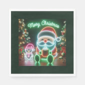 Vrolijk kerstfeest Santa Teddy Servet (Voorkant)