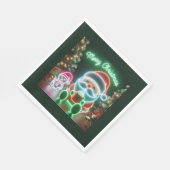 Vrolijk kerstfeest Santa Teddy Servet (Hoek)