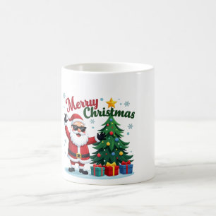 vrolijk kerstfeest   Santa & Tree Design Koffiemok