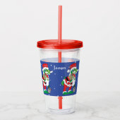 Vrolijk Kerstfeest SantaSaurus Acryl Drinkbeker (Voorkant)