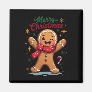 Vrolijk Kerstfeest Schattige Gingerbread Man Holid Magneet
