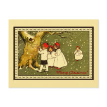 Vrolijk kerstfeest schattige kinderen in de sneeuw