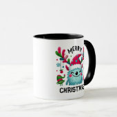 Vrolijk kerstfeest Schattige pluizig Mok (Voorkant rechts)