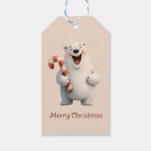 Vrolijk Kerstfeest Schattige Polar Beer Design Cadeaulabel (Achterkant)