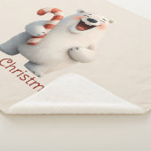 Vrolijk Kerstfeest Schattige Polar Beer Design Sherpa Deken (3/4)