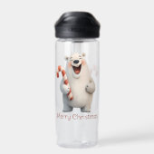 Vrolijk Kerstfeest Schattige Polar Beer Design Waterfles (Achterkant)
