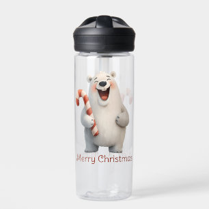 Vrolijk Kerstfeest Schattige Polar Beer Design Waterfles