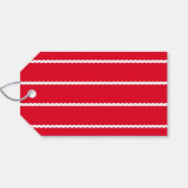 Vrolijk kerstfeest schattige rode witte strepen va cadeaulabel (Achterkant Horizontaal)