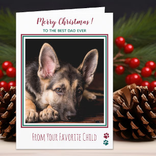 Vrolijk kerstfeest Schattigee hond papa Feestdagen Kaart