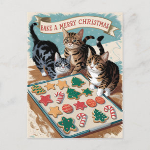 Vrolijk Kerstfeest Schattigee  Katten Briefkaart