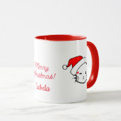 Vrolijk kerstfeest Schattigee lachende kat Mok (Voorkant rechts)