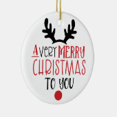 Vrolijk kerstfeest Schattigee moderne typografie Keramisch Ornament (Rechts)