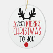 Vrolijk kerstfeest Schattigee moderne typografie Keramisch Ornament (Links)