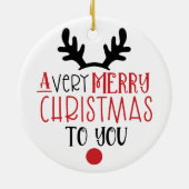 Vrolijk kerstfeest Schattigee moderne typografie Keramisch Ornament (Achterkant)