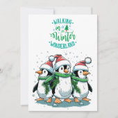 Vrolijk kerstfeest Schattigee pinguïns Feestdagenkaart (Voorkant)