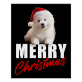 Vrolijk kerstfeest Schattigee Samoyed Puppy met Sa Perfect Poster (Voorkant)