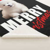 Vrolijk kerstfeest Schattigee Samoyed Puppy met Sa Sherpa Deken (3/4)