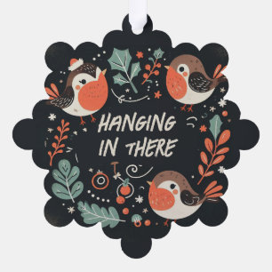 Vrolijk Kerstfeest Schattigee Vossen en Konijnen F Ornament Kaart