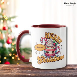 Vrolijk kerstfeest Schattigee warme chocolademelk Mok