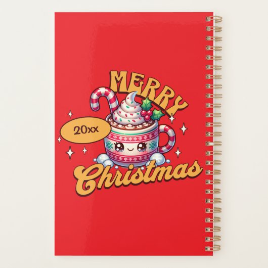 Vrolijk kerstfeest Schattigee warme chocolademelk Planner (Achterkant)