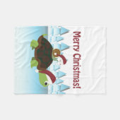 Vrolijk kerstfeest! Schildpad en slak Fleece Deken (Voorkant (Horizontaal))