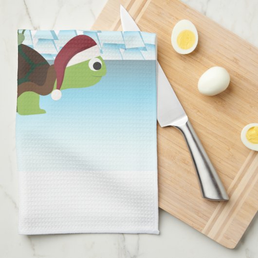 Vrolijk kerstfeest! Schildpad en slak Theedoek (Quarter Fold)