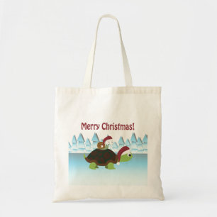 Vrolijk kerstfeest! Schildpad en slak Tote Bag
