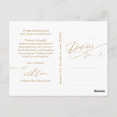 Vrolijk Kerstfeest, Seizoenen-groet Calligrafie Po Briefkaart (Achterkant)